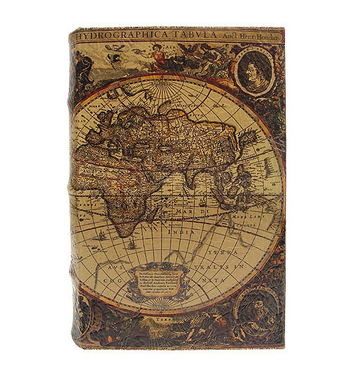 Hohles Buch mit Geheimfach Buchversteck Atlas Antik-Stil