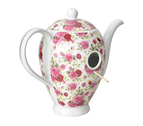 Vogelhaus Kaffeekannen-Optik Blumen-Muster B Nistkasten Porzellan 20cm Vogelhaus Kaffeekannen-Optik Blumen-Muster B Nistkasten Porzellan 20cm