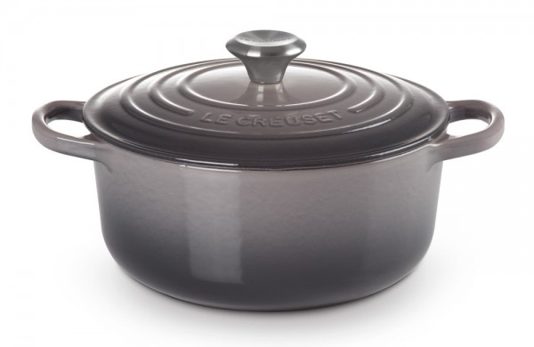 Le Creuset Bräter Signature Rund Gusseisen Flint Grau