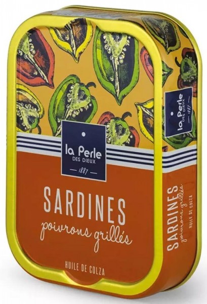 La Perle des Dieux Sardinen mit gegrillter Paprika und Rapsöl - Dose 115 g