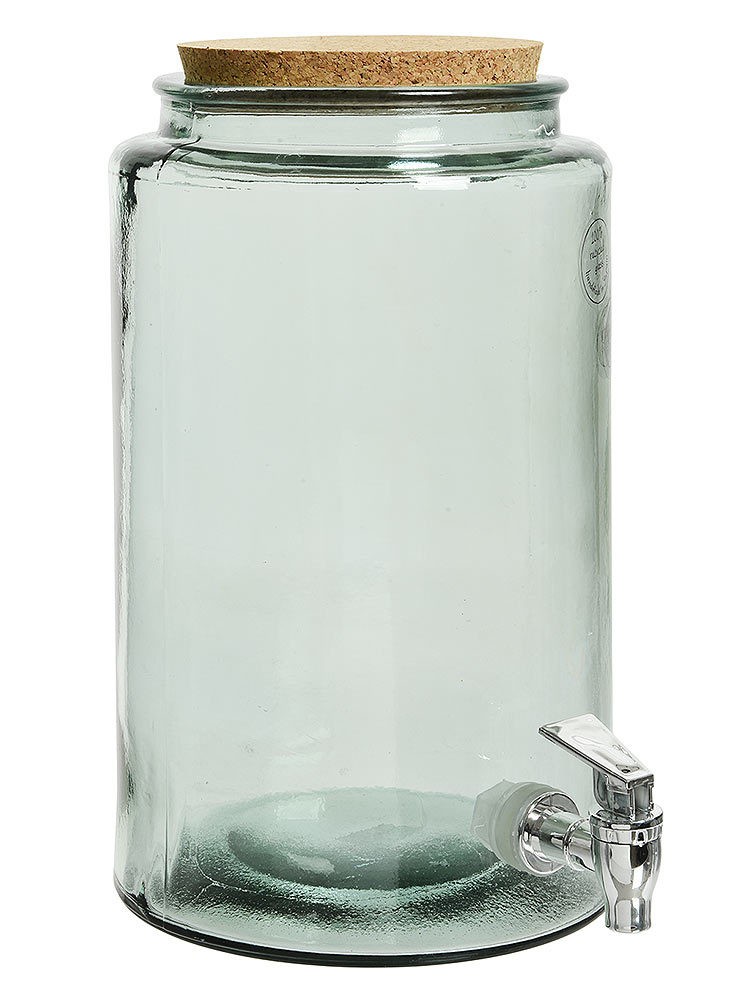 Getränkespender Glas mit Zapfhahn 5 Liter Wasserspender Kork