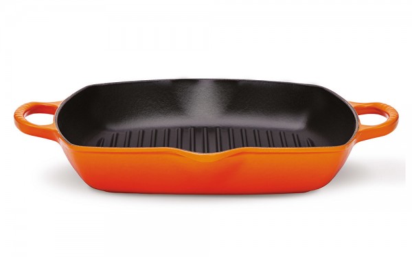 Le Creuset Grillpfanne Signature Quadratisch Gusseisen Ofenrot 30cm