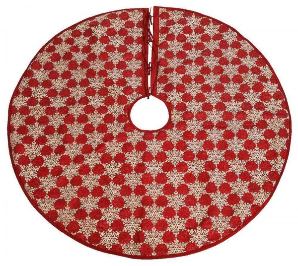 Weihnachtsbaumdecke Schneeflocke Rot Christbaum-Unterlage Christbaumdecke 110cm