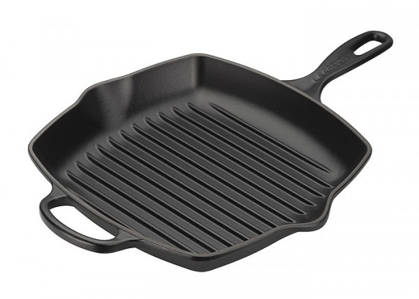 Le Creuset Grillpfanne Quadratisch Signature Gusseisen Schwarz 26cm