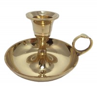 Kerzenhalter mit Henkel Biedermeier-Stil Kerzenständer Messing poliert Kerzenhalter mit Henkel Biedermeier-Stil Kerzenständer Messing poliert