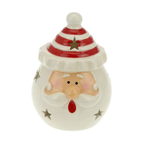 Teelichthalter Weihnachtsmann Weihnachten Porzellan Weiss/Rot 14cm Teelichthalter Weihnachtsmann Weihnachten Porzellan Weiss/Rot 14cm