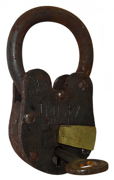 Vorhängeschloss Vintage 2 Schlüssel Nostalgie Eisen Weinkeller Antik-Stil