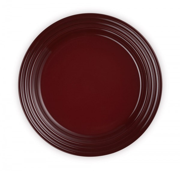 Le Creuset Frühstücksteller Steinzeug Garnet (Rhone) Bordeaux-Rot 22cm