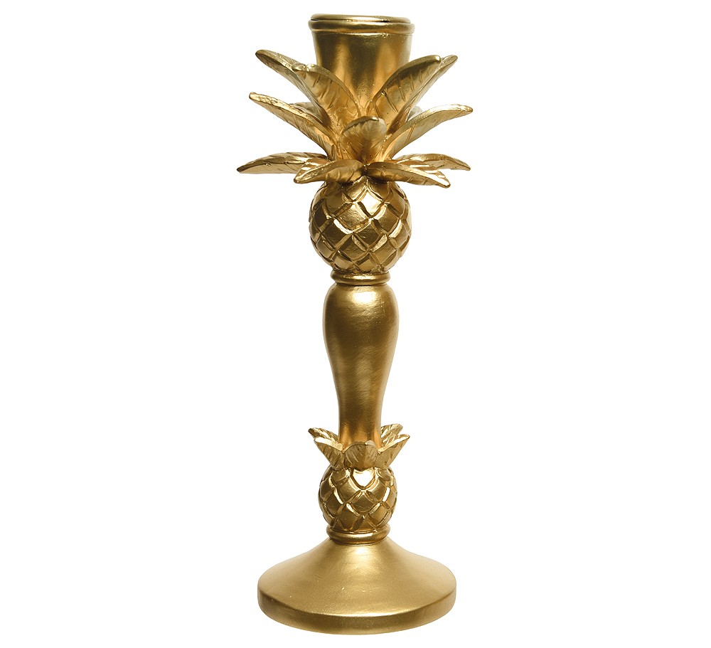 Kerzenhalter Palme gold Kerzenständer 1-flammig Tropen Karibik H 20,5cm