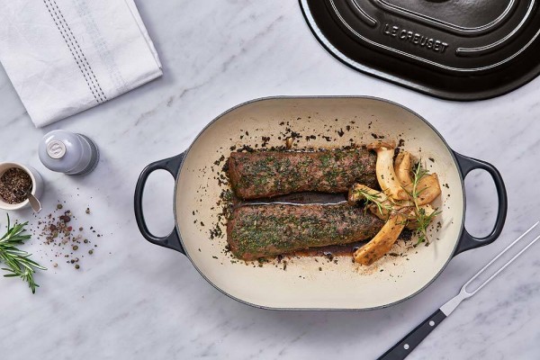 Le Creuset Oblong Signature Gusseisen Schwarz 31cm