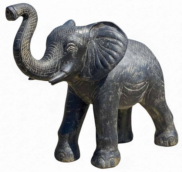 Wasserspeier Elefant aus Stein Groß XXL Teichfigur Gartenfigur 100 cm