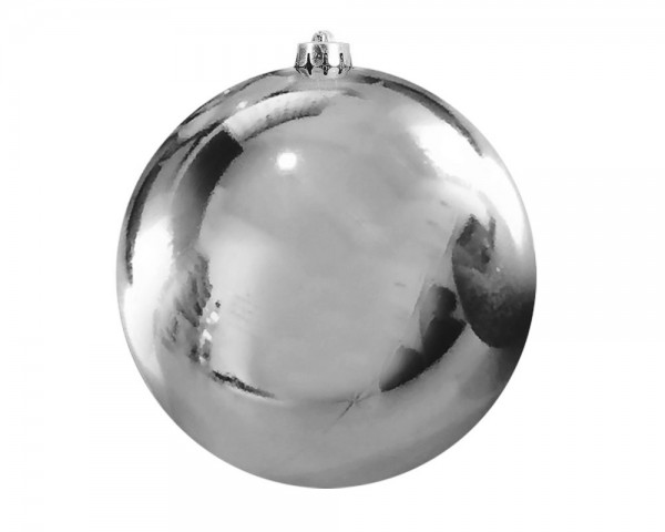 Große Christbaumkugel Silber Glänzend Weihnachtsbaumkugel Bruchfest 20cm