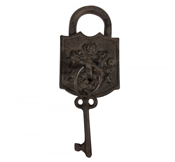 Deko Vorhängeschloss Gusseisen Rustikal mit 2 Schlüsseln Vintage Antik-Stil