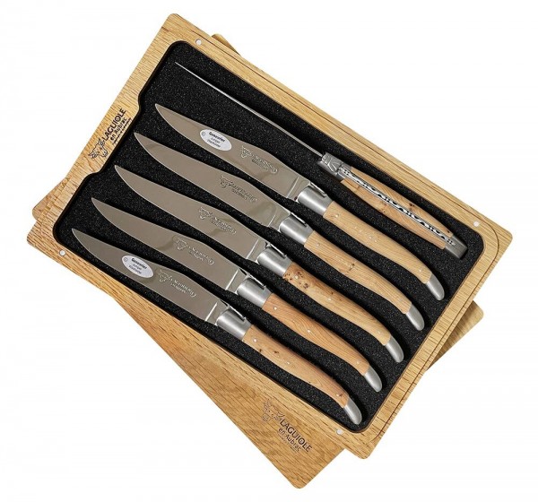 Laguiole en Aubrac Steakmesser Set 6-teilig Wacholder (Genévrier) 23 cm