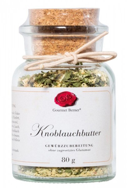Gourmet Berner Knoblauchbutter Gewürzmischung im Korkenglas 80g