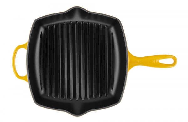 Le Creuset Grillpfanne Quadratisch Signature Gusseisen Nectar Gelb 26cm