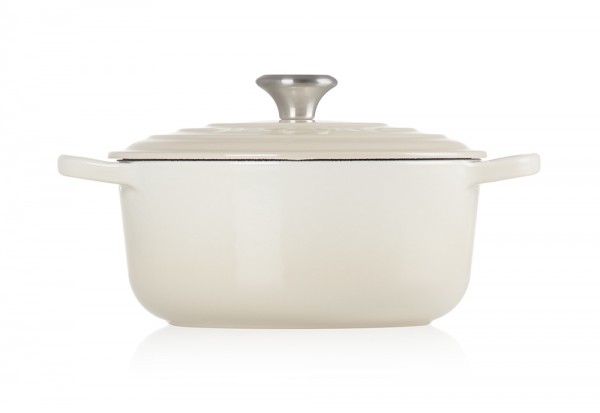 Le Creuset Bräter Signature Rund Gusseisen Meringue 24cm