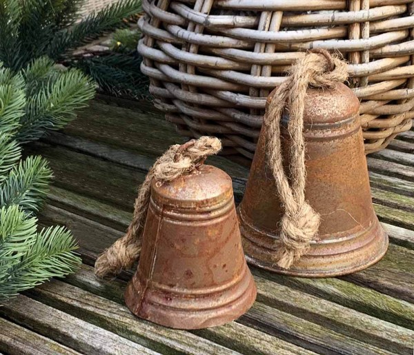 Glocken-Set Zink Rostig Weihnachtsglocke 2 Stück Weihnachtsdeko