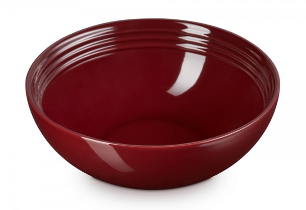 Le Creuset Salatschüssel Steinzeug Garnet (Rhone) Bordeaux-Rot 24cm