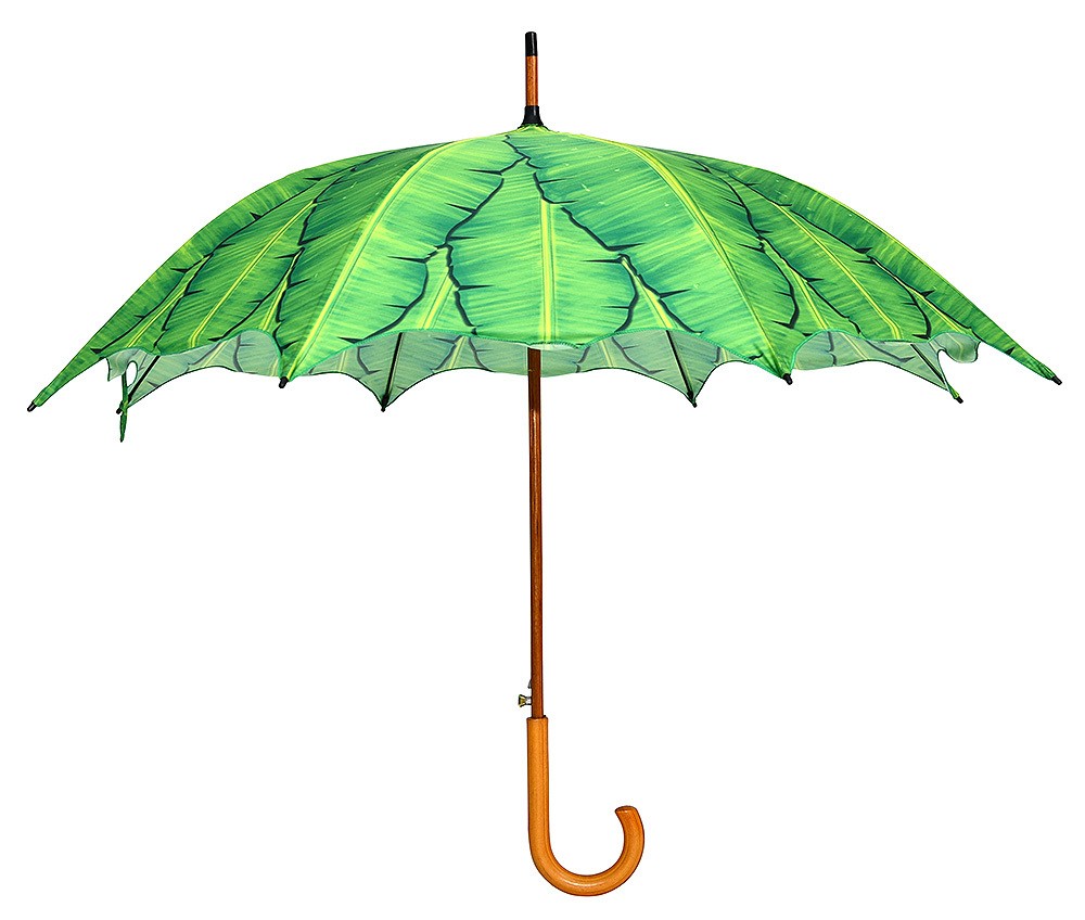 Regenschirm Bananenblätter Palme Stockschirm Karibik Palmblätter Grün Ø 105cm