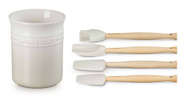 Le Creuset Kochkellen Set Craft 5-tlg. mit Topf Steinzeug Meringue