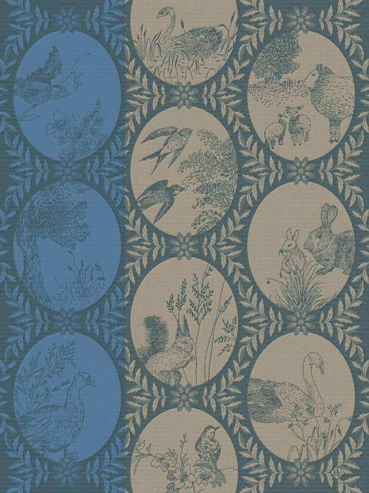 Le Jacquard Français Geschirrtuch Joséphine Myosotis Blau 60x80 Baumwolle