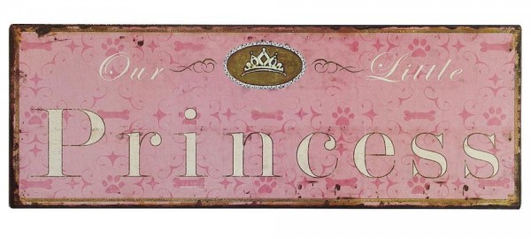 Nostalgie Blechschild "Our Little Princess" Dekoschild 36x13cm