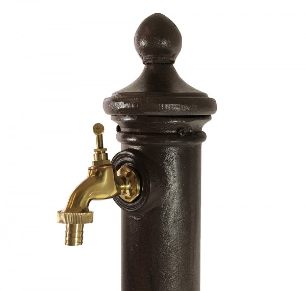 Wasserzapfsäule Wasserzapfstelle für Garten Standbrunnen Antik-Stil Braun 80cm