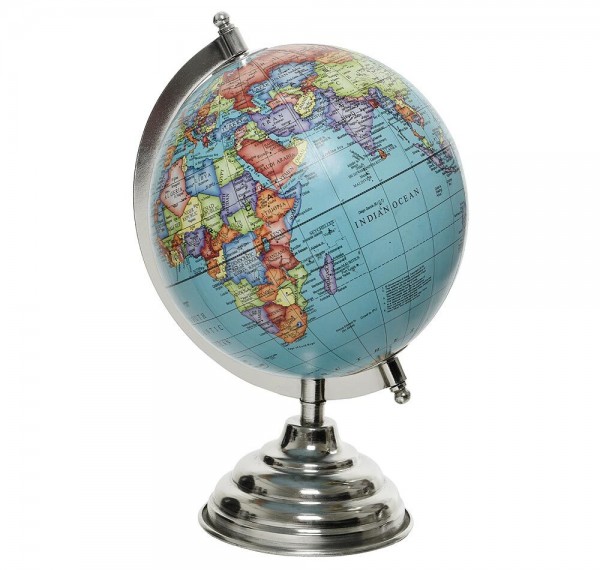Globus Blau Tischglobus Weltkugel mit Ständer Standglobus Geografische Karte Ø 16cm