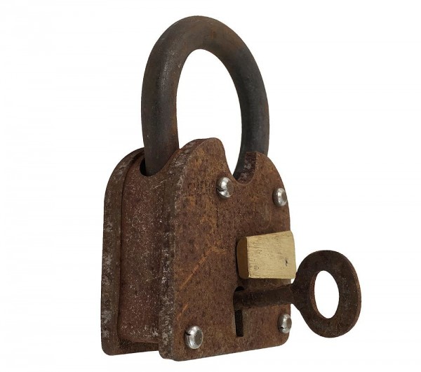 Vorhängeschloss Vintage 2 Schlüssel Nostalgie Eisen Antik-Stil Weinkeller