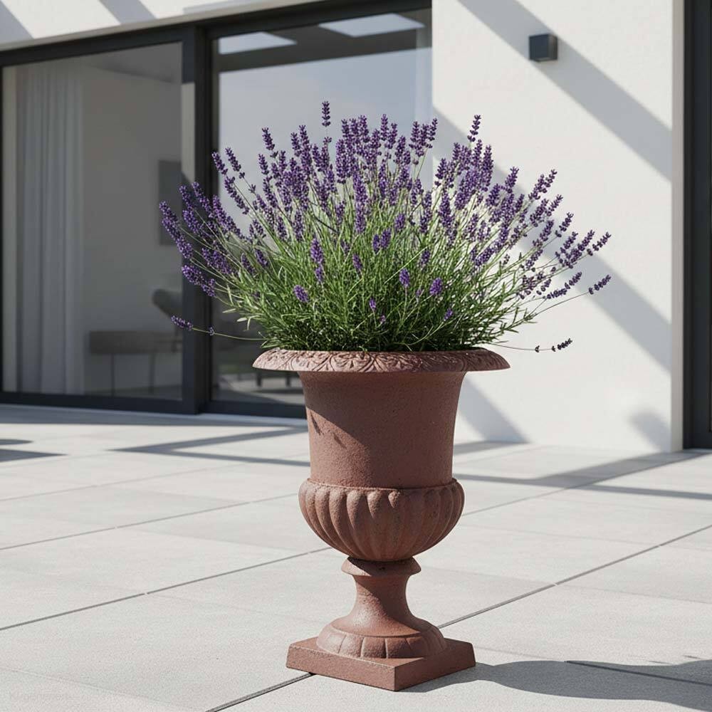 Französische Louvre Vase Amphore Gusseisen Schwer Antik-Stil Braun 40cm
