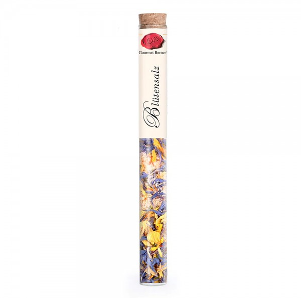 Gourmet Berner Blütensalz Gewürzsalz in Vitro Reagenzglas mit Korken 40g
