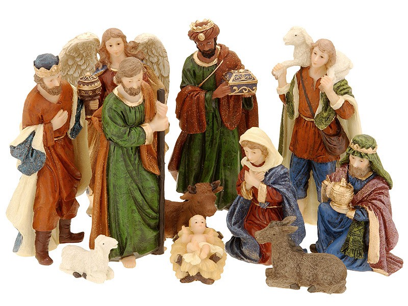 zeitzone Wunderschöne Krippenfiguren Set Weihnachten 11 teilig