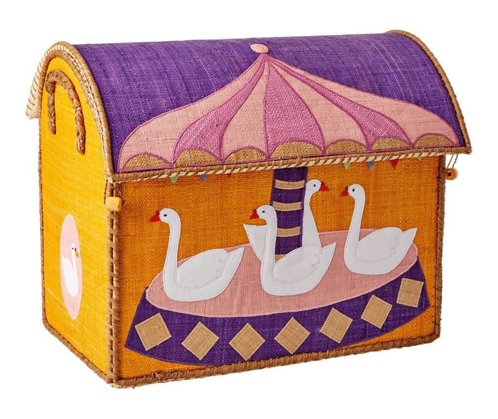 Rice Spielzeugkorb Carousel Mittel Spielzeugkiste für Kinder Karussell