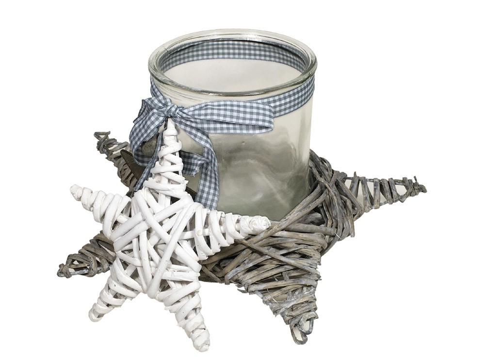 Windlicht Stern Rattan Geflecht mit Glas Weihnachten Kerzenhalter Windlicht Stern Rattan Geflecht mit Glas Weihnachten Kerzenhalter
