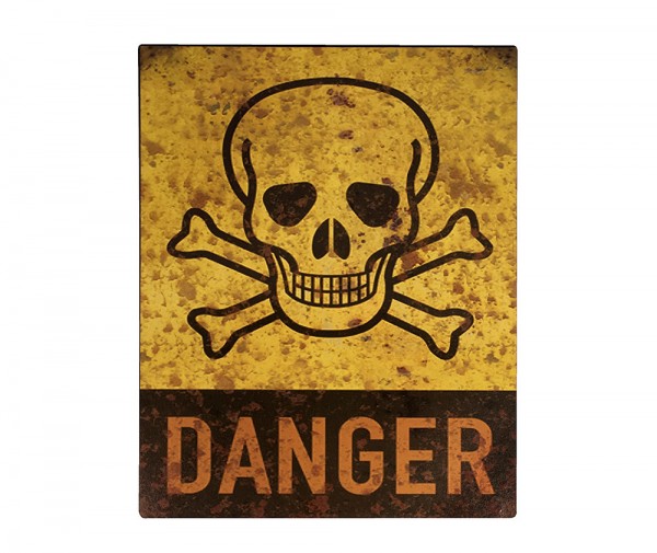 Blechschild DANGER Totenkopf Dekoschild Vintage 25x20cm