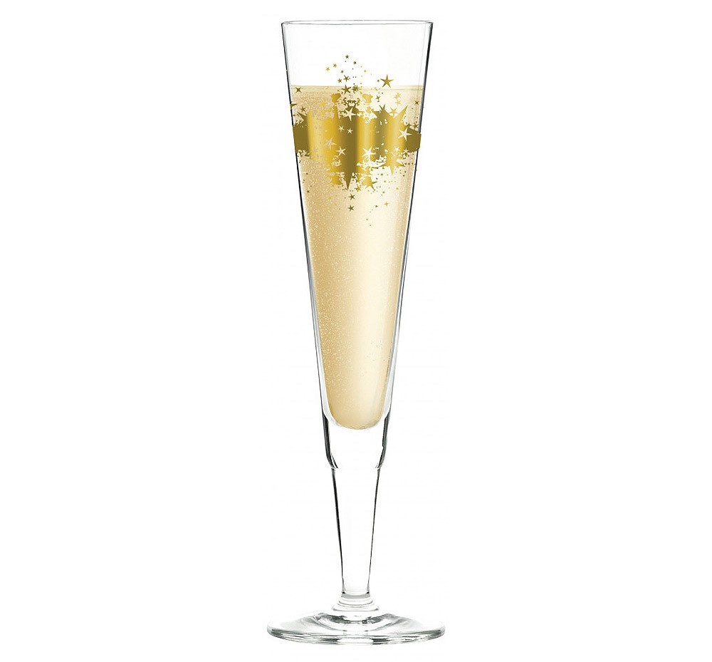 Ritzenhoff Champagnerglas mit Stoffserviette Champus Design R. Rosenkranz H18