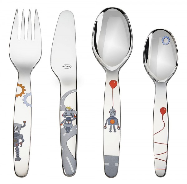 Rösle Kinderbesteck Set 4-tlg. Kleiner Roboter Edelstahl