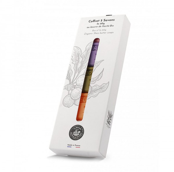 5 Verschiedene Provence Seifen Sheabutter Geschenkset in Geschenkbox