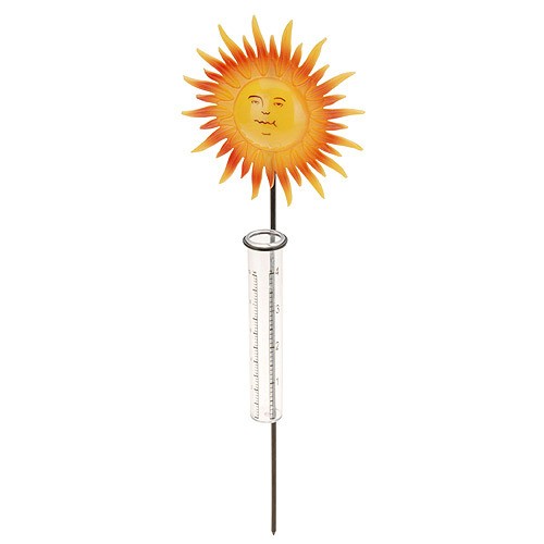 Dekorativer Gartenstab mit Regenmesser Sonne 40cm Dekorativer Gartenstab mit Regenmesser Sonne 40cm