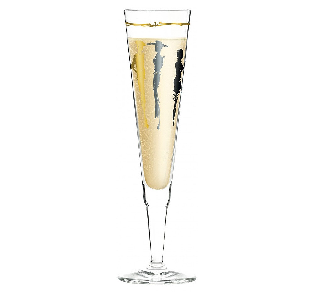 Ritzenhoff Champagnerglas mit Stoffserviette Champus Design Esser'Design Vernissage H18