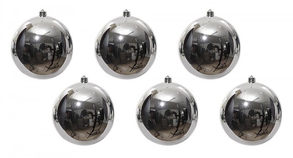 Große Christbaumkugeln Silber Glänzend 6 Stück Weihnachtsbaumkugeln 14cm