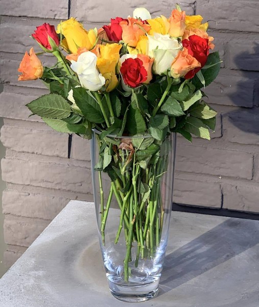 Leonardo Vase Glas Rund Klar 25 cm Eisboden Blumenvase