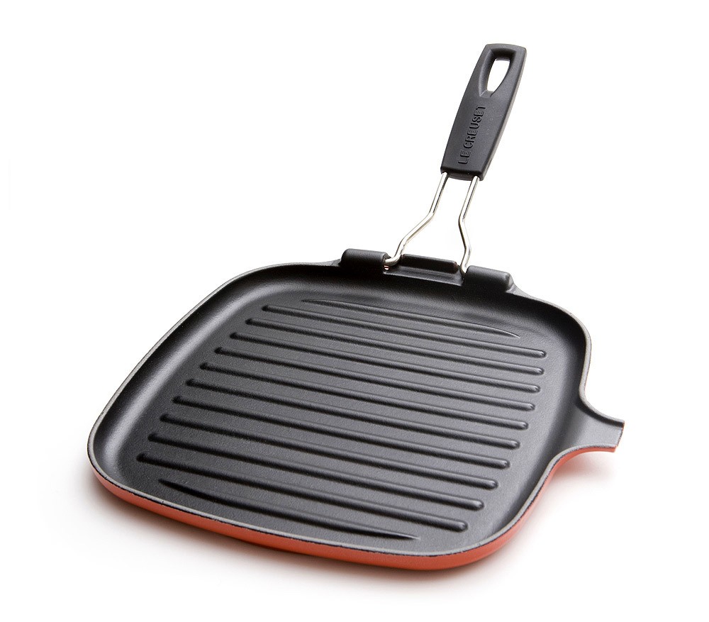 Le Creuset Quadratische Grillpfanne abnehmbarer Griff Gusseisen Ofenrot 24cm Le Creuset Quadratische Grillpfanne abnehmbarer Griff Gusseisen Ofenrot 24cm