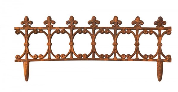 Beetzaun Metall Gusseisen Lilie Rost Beeteinfassung Antik-Stil Beetumrandung 83cm