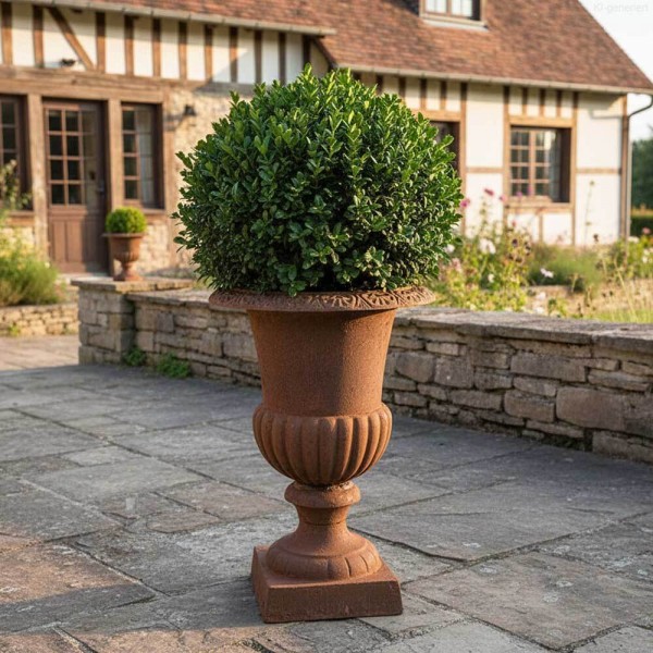 Französische Louvre Vase Groß Gusseisen Schwer Antik-Stil Edel- Rostig 62 cm