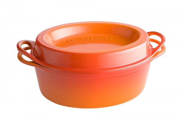 Le Creuset Saftbräter Doufeu Oval Gusseisen Ofenrot 32cm
