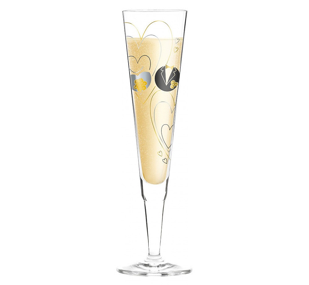 Ritzenhoff Champagnerglas mit Stoffserviette Champus Design S. Brandhofer F18
