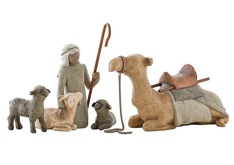 Willow Tree Krippenfiguren - Schäfer mit Tieren - Shepherd & Stable Animals