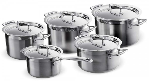 Le Creuset 3-Ply Profi-Topfset 5-teilig Edelstahl